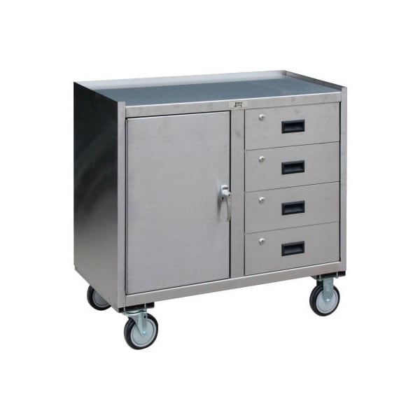 Jamco Stainless Steel Mobile Cabinet 1 Door & 4 Drawers 36x18 1200 Lb. YY136U500QQ - main